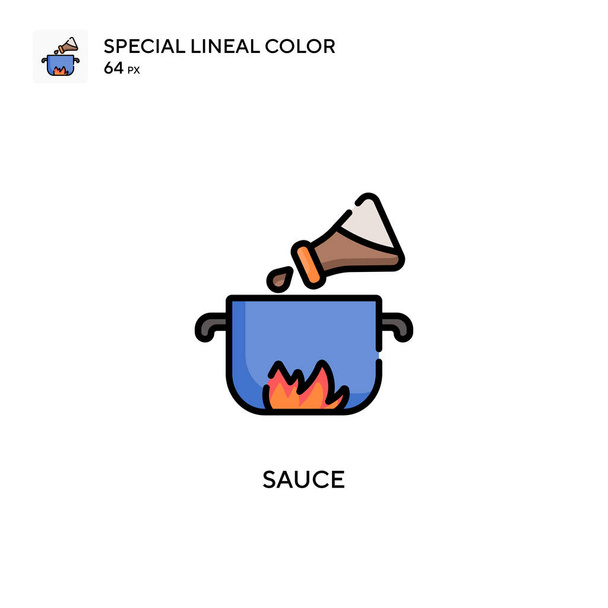 Sauce Speciale lijnkleur icoon. Illustratie symbool ontwerp sjabloon voor web mobiele UI element. Perfecte kleur modern pictogram op bewerkbare slag. - Vector, afbeelding