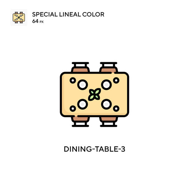 Dining-table-3 Icône spéciale de couleur linéaire. Modèle de conception de symbole d'illustration pour l'élément d'interface utilisateur mobile Web. Pictogramme moderne de couleur parfaite sur coup modifiable. - Vecteur, image