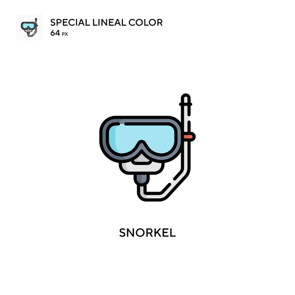 Şnorkel 'in özel renk simgesi. Web mobil UI ögesi için resimleme sembolü tasarım şablonu. Düzenlenebilir vuruş üzerine mükemmel renk modern pictogram. - Vektör, Görsel