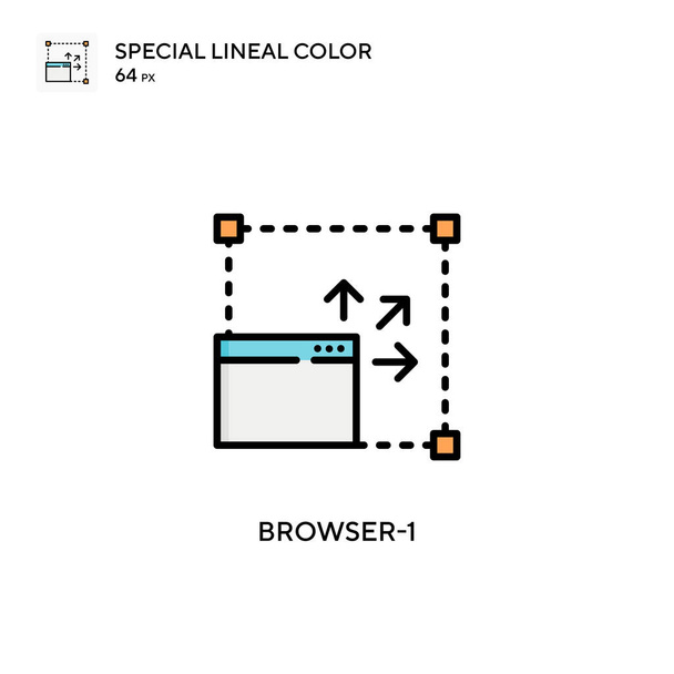 Специальный цветной значок браузера-1. Шаблон оформления символов иллюстрации для веб-мобильного пользовательского элемента. Идеальный цвет современной пиктограммы на редактируемый штрих. - Вектор,изображение