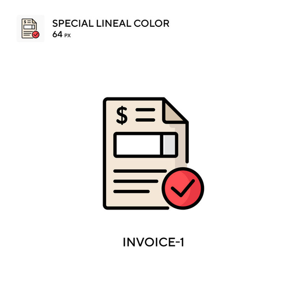Invoice-1 Special lineal color icon. Illustration symbol design template for web mobile UI element. Perfect color modern pictogram on editable stroke. - Vector, Image