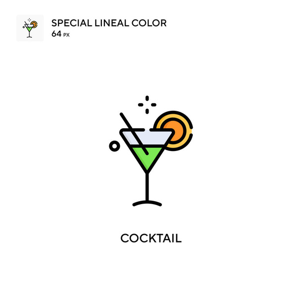 Cocktail Speciale lijnkleur icoon. Illustratie symbool ontwerp sjabloon voor web mobiele UI element. Perfecte kleur modern pictogram op bewerkbare slag. - Vector, afbeelding