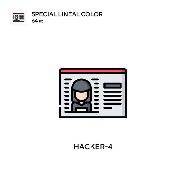 Hacker-4スペシャルカラーアイコン。WebモバイルUI要素用のイラスト記号デザインテンプレート。編集可能なストローク上の完璧な色現代ピクトグラム. - ベクター画像