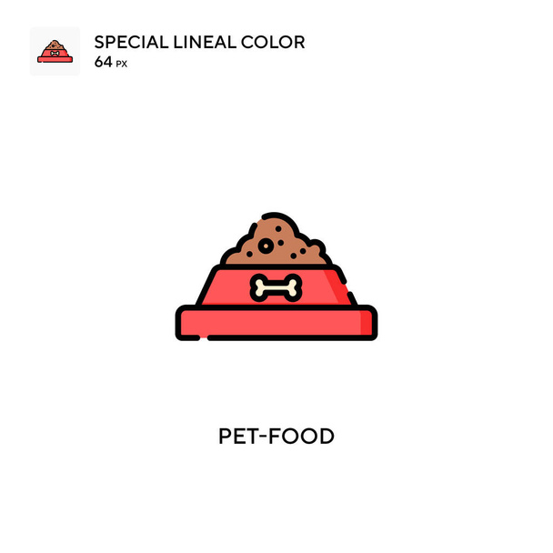 Pet-food Icono especial de color lineal. Plantilla de diseño de símbolo de ilustración para elemento de interfaz de usuario móvil web. Pictograma moderno de color perfecto en un trazo editable. - Vector, imagen