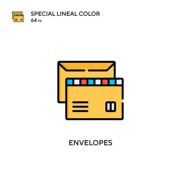 Umschläge Spezielle lineare Farbsymbole. Illustration Symbol-Design-Vorlage für Web-Mobile UI-Element. Perfekte Farbe modernes Piktogramm auf editierbarem Strich. - Vektor, Bild