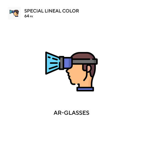 Gözlüklü, özel renk simgesi. Web mobil UI ögesi için resimleme sembolü tasarım şablonu. Düzenlenebilir vuruş üzerine mükemmel renk modern pictogram. - Vektör, Görsel