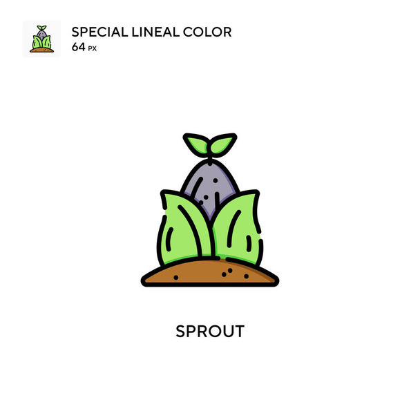 Sprout Spezielle lineare Farbsymbole. Illustration Symbol-Design-Vorlage für Web-Mobile UI-Element. Perfekte Farbe modernes Piktogramm auf editierbarem Strich. - Vektor, Bild