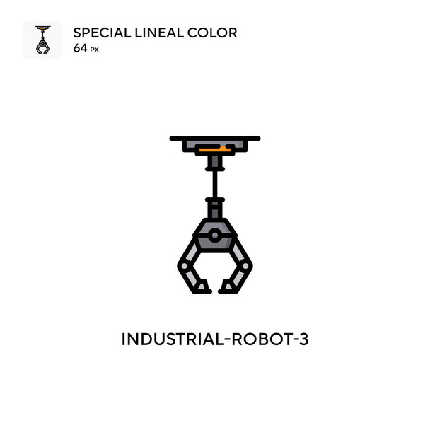 Βιομηχανικό-ρομπότ-3 Ειδικό γραμμικό χρώμα εικονίδιο. Εικονογράφηση πρότυπο σχεδιασμού συμβόλων για web κινητό στοιχείο UI. Τέλειο χρώμα σύγχρονο εικονόγραμμα σε επεξεργάσιμο εγκεφαλικό επεισόδιο. - Διάνυσμα, εικόνα