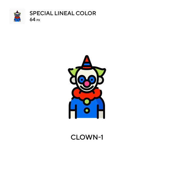 Clown-1 Icône spéciale de couleur linéaire. Modèle de conception de symbole d'illustration pour l'élément d'interface utilisateur mobile Web. Pictogramme moderne de couleur parfaite sur coup modifiable. - Vecteur, image