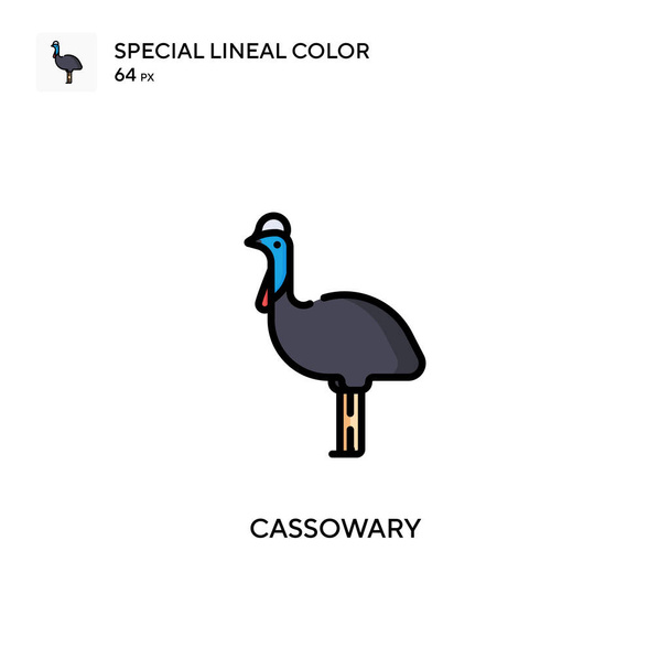 Cassowary Különleges lineáris szín ikon. Illusztráció szimbólum design sablon web mobil UI elem. Tökéletes szín modern piktogram szerkeszthető stroke. - Vektor, kép