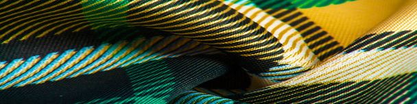 Текстура, фон, узор, клетчатая ткань, желто-зелено-бело-голубые цвета, шотландские мотивы в этой ткани, ваш дизайн со звуками волынки и ароматного виски - Фото, изображение