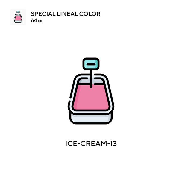 Ice-cream-13 Speciale icona a colori lineari. Illustrazione modello di design simbolo per elemento web mobile UI. Pittogramma moderno a colori perfetto sul tratto modificabile. - Vettoriali, immagini
