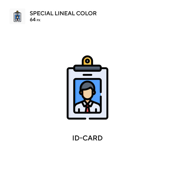 Id-card Icône spéciale couleur linéaire. Modèle de conception de symbole d'illustration pour l'élément d'interface utilisateur mobile Web. Pictogramme moderne de couleur parfaite sur coup modifiable. - Vecteur, image