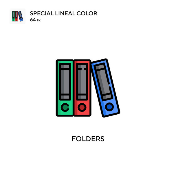 Folders Special lineal color icon. Illustration symbol design template for web mobile UI element. Perfect color modern pictogram on editable stroke. - Vector, Image