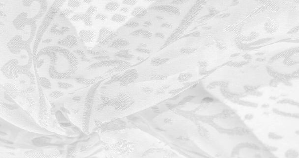 Textur des Bildes, Kollektion, Seidenstoff, Damenschal, lavendelweißes Pastell auf weißem Hintergrund, - Foto, Bild