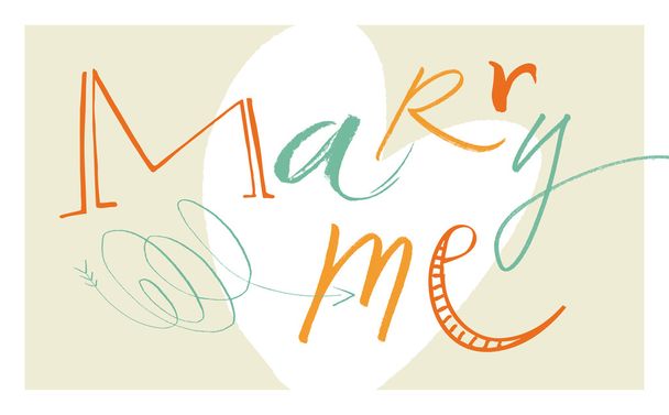 Kalligrafinen Marry Me
 - Vektori, kuva