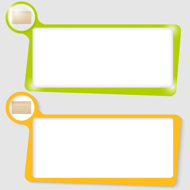set of two text boxes for text with the envelope - Vector, afbeelding