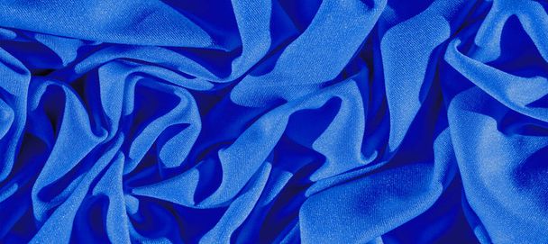 Textura, fundo, tecido de seda, xale de mulher azul Conveniente para seus projetos, o design de cartões de parede - Foto, Imagem