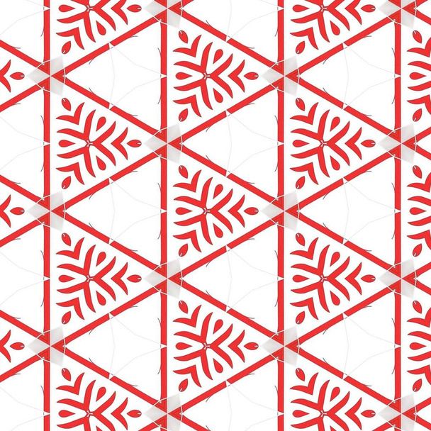 Czerwony kolor symetryczny wzór układ na białym arkuszu tapety. Koncepcja wystroju wnętrz i wyposażenia wnętrz - Zdjęcie, obraz