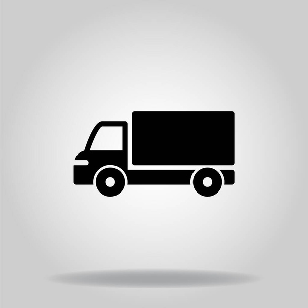 Logo nebo symbol ikony skříňového vozu s černým stylem výplně - Vektor, obrázek