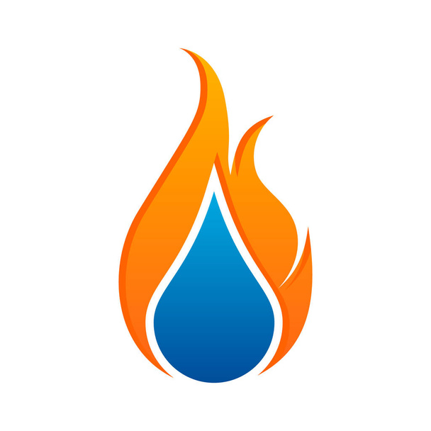 創造的な概念水とガスのロゴのシンボル - ベクター画像
