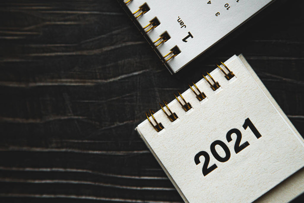 Close up calendar 2021 on desktop. plans and goals for the new year - Photo, image