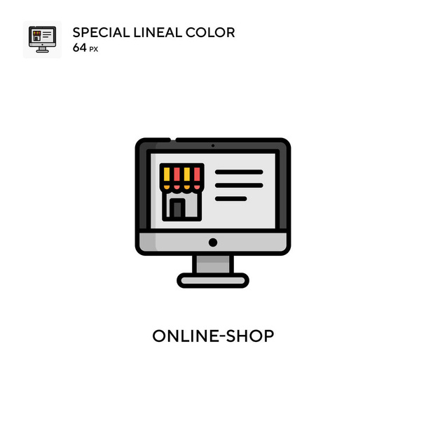 Online-Shop Einfaches Vektor-Symbol. Perfekte Farbe modernes Piktogramm auf editierbarem Strich. - Vektor, Bild