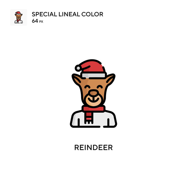 Reindeer Simple vector icon. Perfect color modern pictogram on editable stroke. - Vector, Image