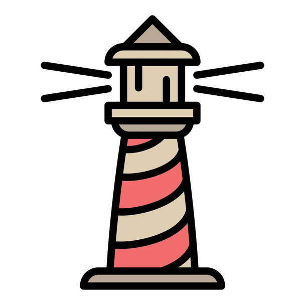 Tower lighthouse icon, outline style - Vetor, Imagem