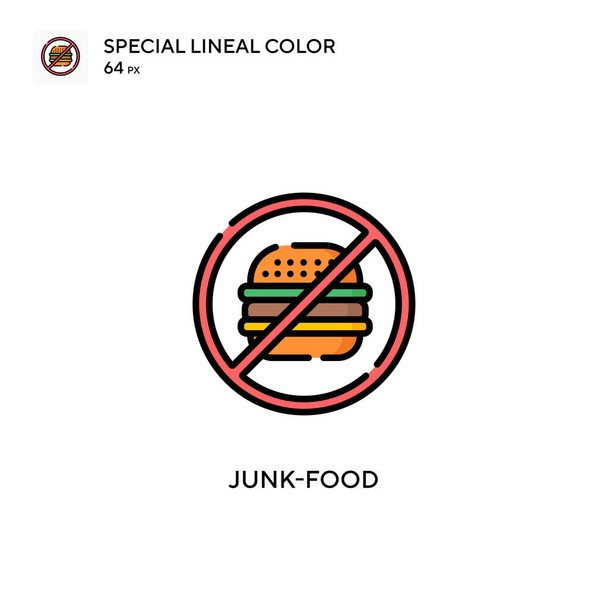 Junk-food Απλό διανυσματικό εικονίδιο. Τέλειο χρώμα σύγχρονο εικονόγραμμα σε επεξεργάσιμο εγκεφαλικό επεισόδιο. - Διάνυσμα, εικόνα