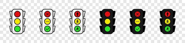 Traffic lights. Traffic lights, isolated. Vector illustration - Vector, Imagen