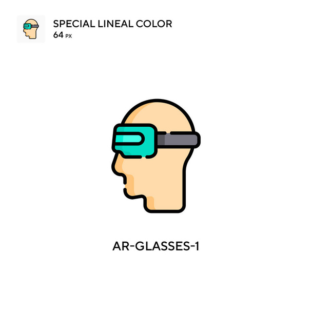 Ar-glasses-1 Простой векторный значок. Идеальный цвет современной пиктограммы на редактируемый штрих. - Вектор,изображение