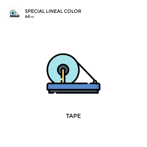 テープシンプルなベクトルアイコン。編集可能なストローク上の完璧な色現代ピクトグラム. - ベクター画像