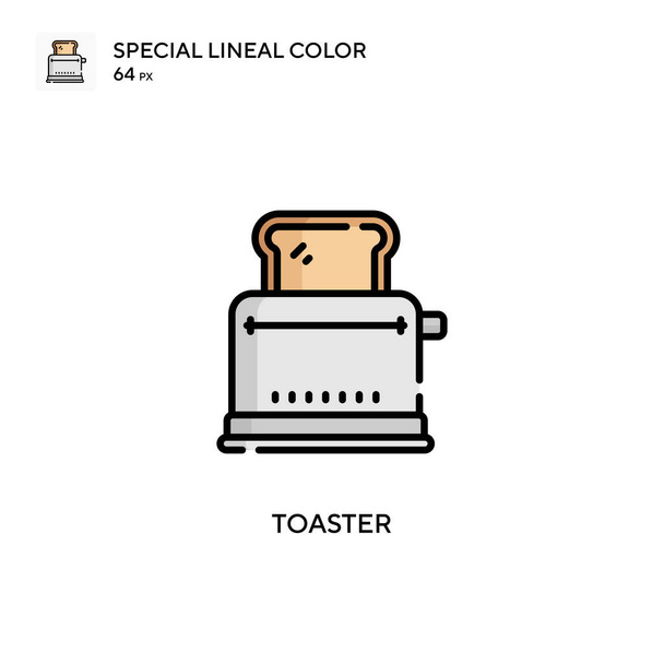 Toaster Simple vector icon. Perfect color modern pictogram on editable stroke. - Vector, Image