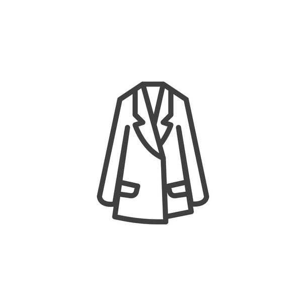 Women's Trench Coat line icon. linear style sign for mobile concept and web design. Trench coat jacket outline vector icon. Symbol, logo illustration. Vector graphics - Vektor, Bild