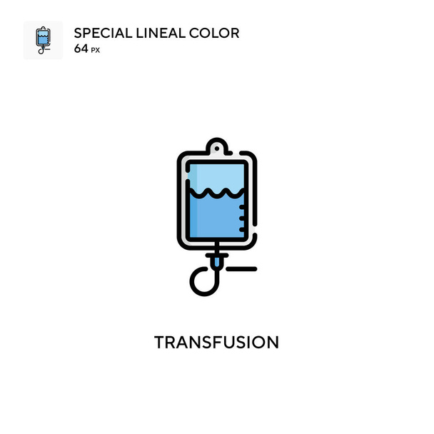 輸血シンプルなベクターアイコン。編集可能なストローク上の完璧な色現代ピクトグラム. - ベクター画像