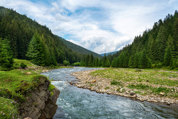 Krásná horská řeka. Ukrajina. Karpaty Přírodní příroda Cestuje - Fotografie, Obrázek