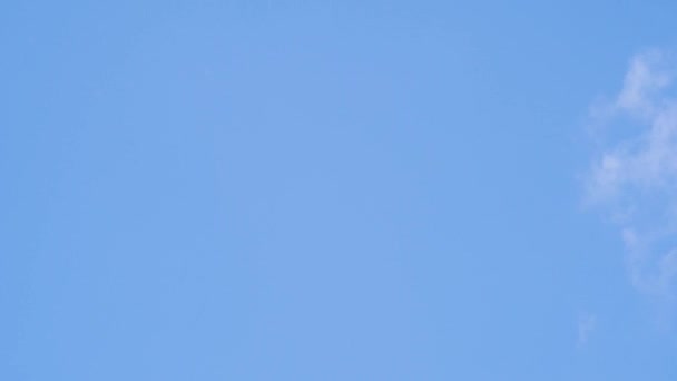 gyönyörű bolyhos felhők a kék égen a nyári szünetben - Felvétel, videó