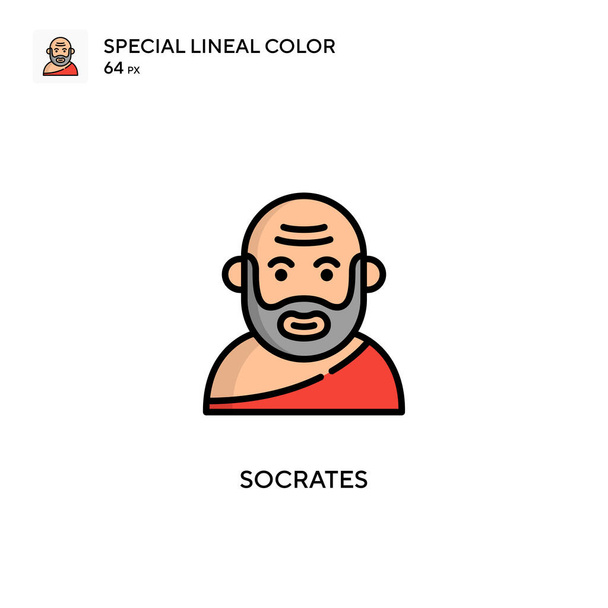 Sokrates Einfaches Vektor-Symbol. Perfekte Farbe modernes Piktogramm auf editierbarem Strich. - Vektor, Bild