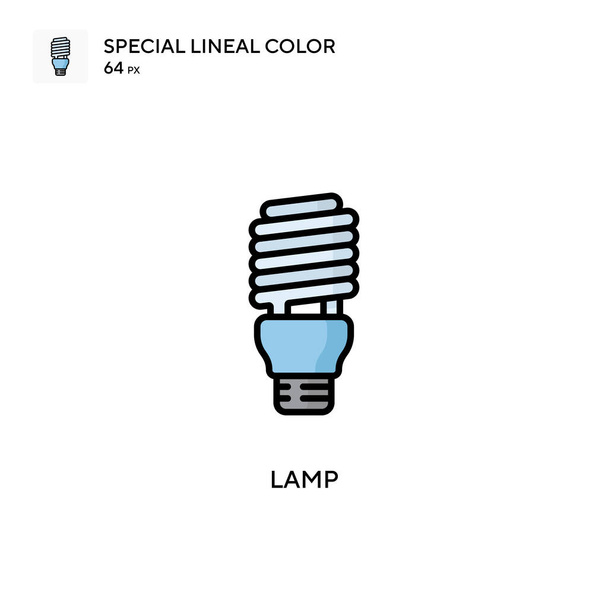 Lampe Einfaches Vektorsymbol. Perfekte Farbe modernes Piktogramm auf editierbarem Strich. - Vektor, Bild