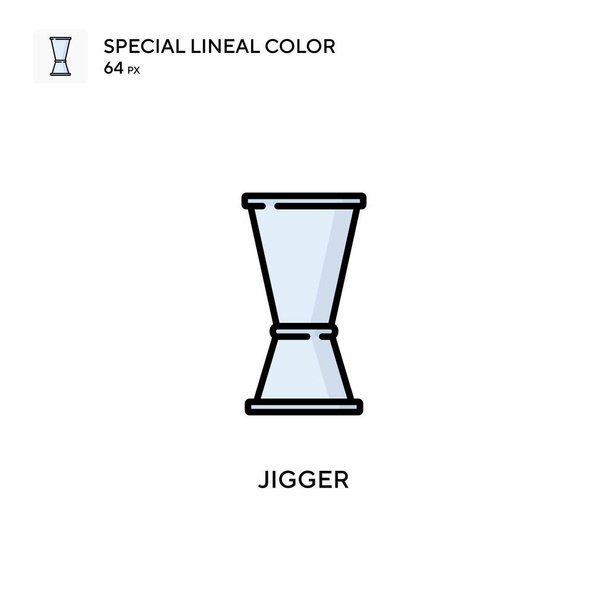 Jigger Einfaches Vektor-Symbol. Perfekte Farbe modernes Piktogramm auf editierbarem Strich. - Vektor, Bild