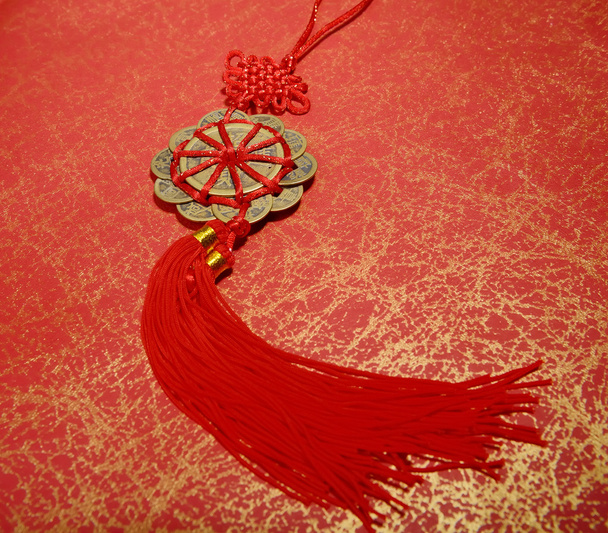 Traditional chinese knot,calligraphy mean happy new year - Photo, Image