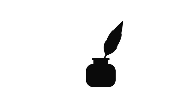 inkwell pírko černé logo design ikony  - Fotografie, Obrázek