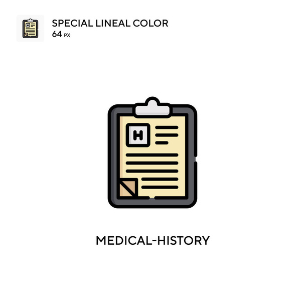 Tıbbi geçmiş basit vektör simgesi. Düzenlenebilir vuruş üzerine mükemmel renk modern pictogram. - Vektör, Görsel