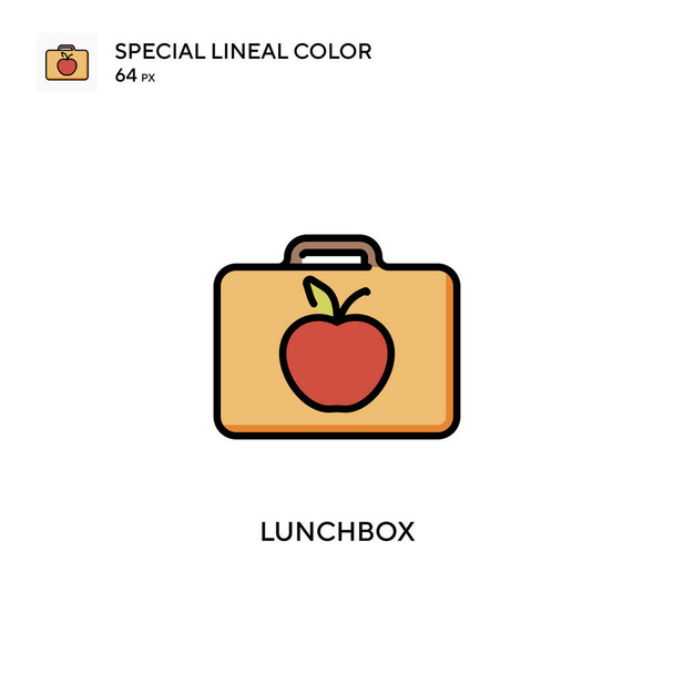Lunchbox Icono de vector simple. Pictograma moderno de color perfecto en un trazo editable. - Vector, imagen