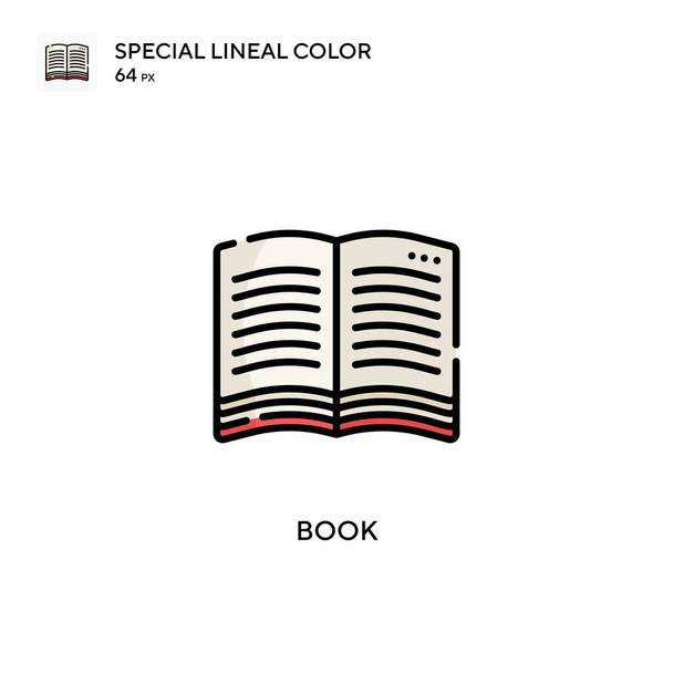 Libro Icono de vector simple. Pictograma moderno de color perfecto en un trazo editable. - Vector, imagen