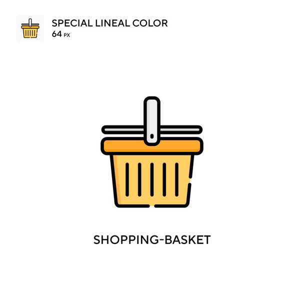 Shopping-basket Icono de vector simple. Pictograma moderno de color perfecto en un trazo editable. - Vector, Imagen