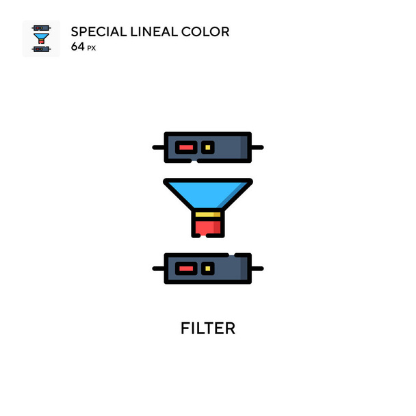 Filter Eenvoudig vectoricoon. Perfecte kleur modern pictogram op bewerkbare slag. - Vector, afbeelding