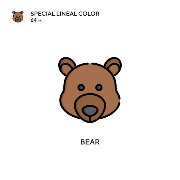 Bear Simple vector icon. Perfect color modern pictogram on editable stroke. - Vector, Image