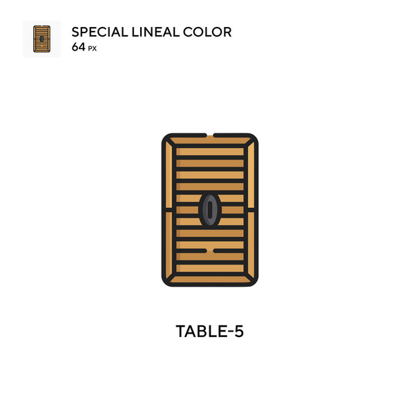 Tabelle-5 Einfaches Vektor-Symbol. Perfekte Farbe modernes Piktogramm auf editierbarem Strich. - Vektor, Bild